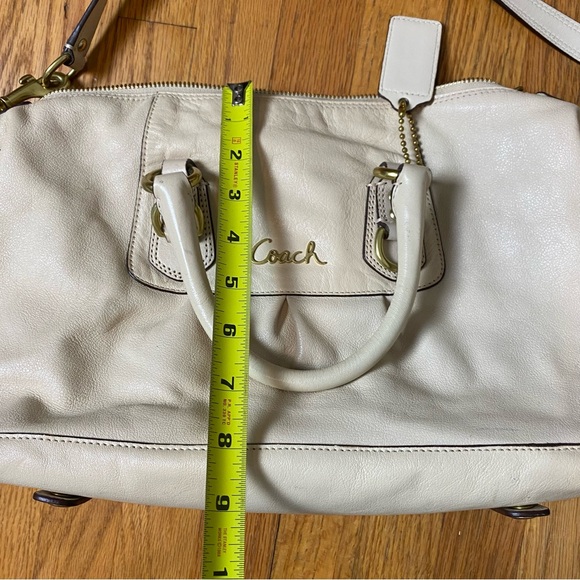 Coach Ashley Leather Satchel Crossbody Beige F15445 - Picture 7 of 15